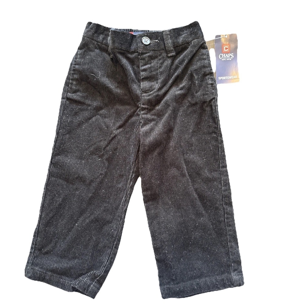 Chaps Corduroy Pants Boys 18m Black Straight Leg‎ NWT Preppy Fashion Holiday